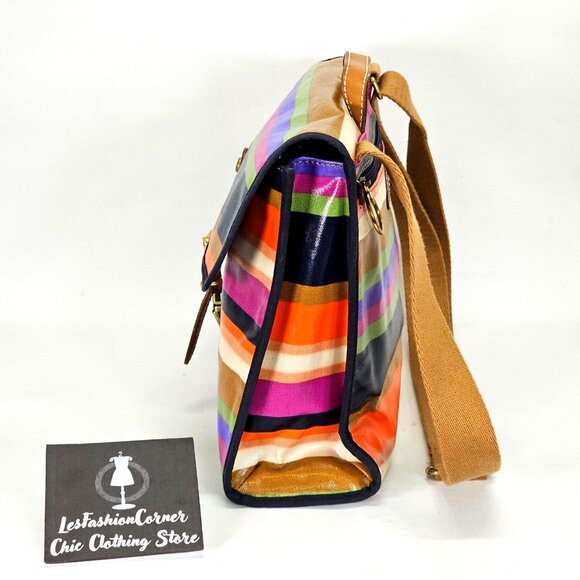 Fossil Women's Multicolored Coated Canvas Messenger Crossbody Bag Medium 1824 - Picture 13 of 16
